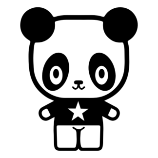 Young Star Panda Decal (Black)